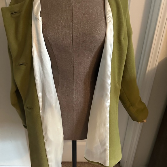 Swing 3 button boat neck pea green coat - Picture 7 of 7